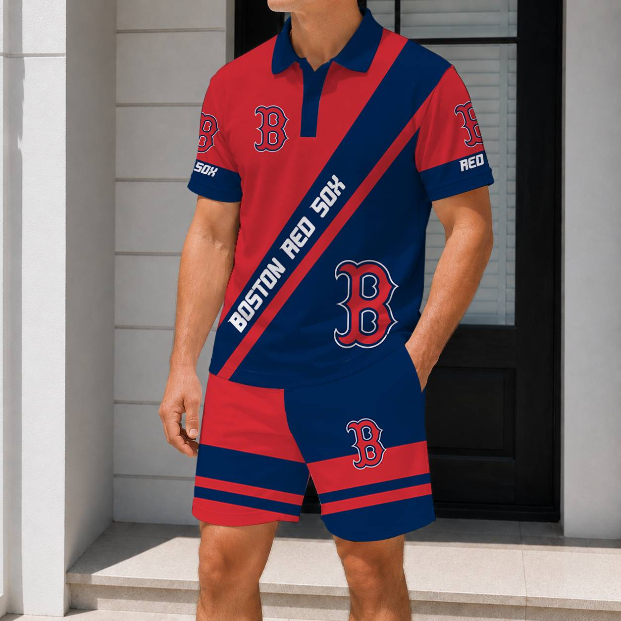 LIMITED EDITION - NEW CUSTOMIZED MLB03 BRS BOSTON RED SOX POLO & SHORT PANTS SET