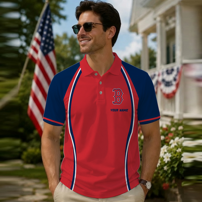 [FLASH SALE] NEW CUSTOMIZED MLB03 BRS BOSTON RED SOX POLO SHIRT