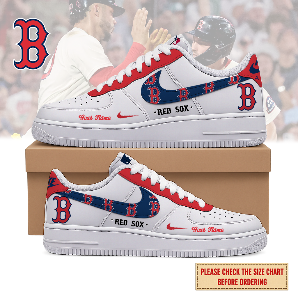 LIMITED EDITION - NEW CUSTOMIZED MLB03 BRS BOSTON RED SOX AF1 SHOES