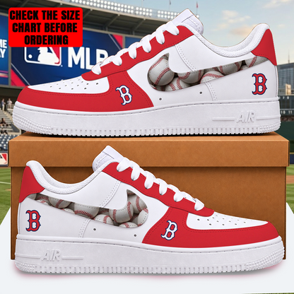 LIMITED EDITION - NEW CUSTOMIZED MLB03 BRS BOSTON RED SOX AF1 SHOES