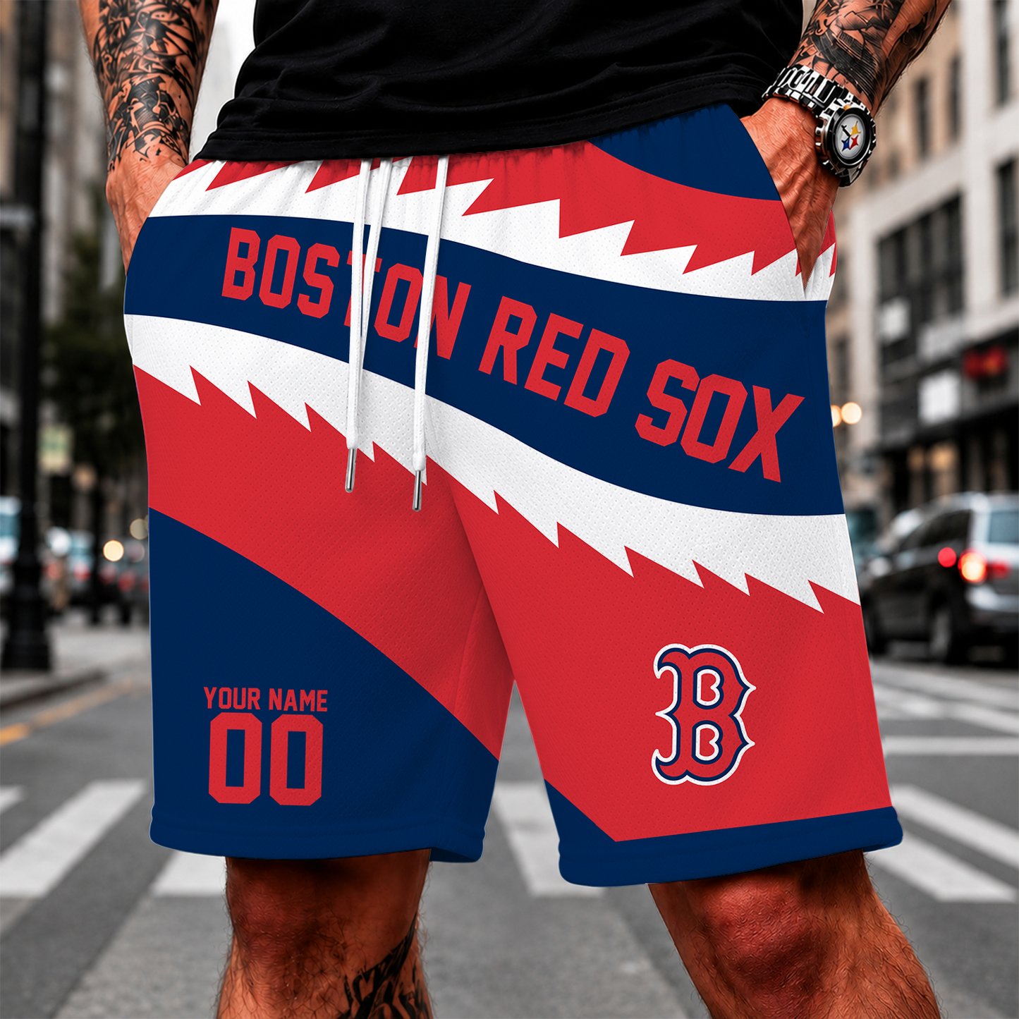 [FLASH SALE] NEW CUSTOMIZED MLB03 BRS BOSTON RED SOX SHORT PANTS