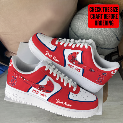 LIMITED EDITION - NEW CUSTOMIZED MLB03 BRS BOSTON RED SOX AF1 SHOES