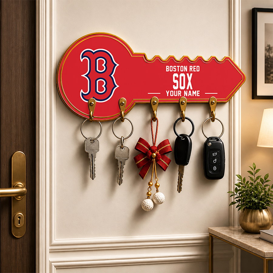 [FLASH SALE] NEW CUSTOMIZED MLB03 BRS BOSTON RED SOX WALL KEY HOLDER FOR HOME