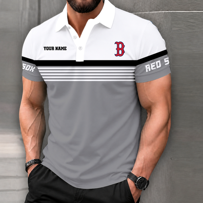 FINAL CLEARANCE - NEW CUSTOMIZED MLB03 BRS BOSTON RED SOX POLO SHIRT
