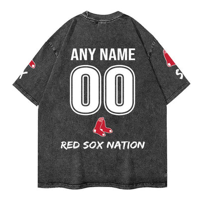 [FLASH SALE] NEW CUSTOMIZED MLB03 BRS BOSTON RED SOX MULTICOLOR WASHED TEE