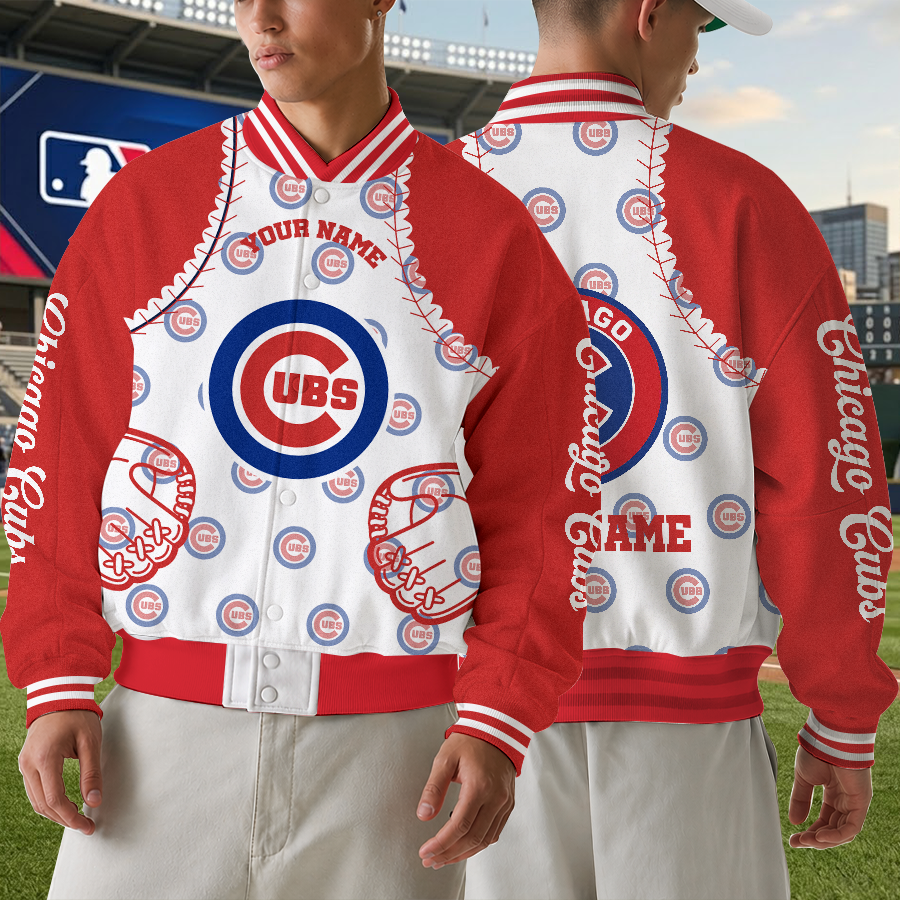 LIMITED EDITION - NEW CUSTOMIZED MLB04 CCS CHICAGO CUBS SATIN VARSITY & BASEBALL JACKET