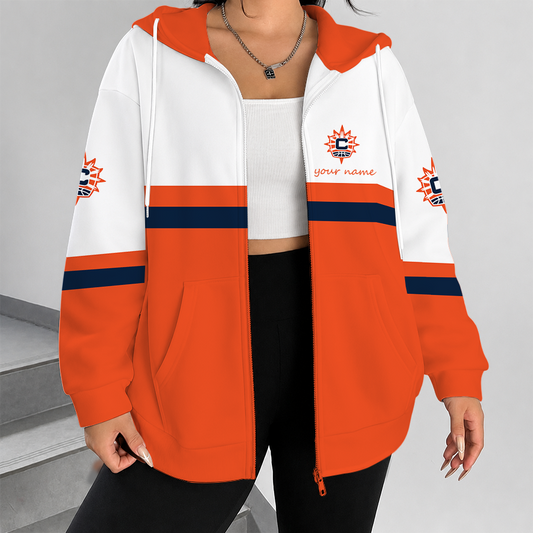[FAN FAVORITE] NEW CUSTOMIZED WNBA03 CTS CONNECTICUT SUN ZIP HOODIE