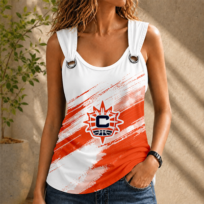 [FAN FAVORITE] NEW CUSTOMIZED WNBA03 CTS CONNECTICUT SUN O-RING SHOULDER TANK TOP
