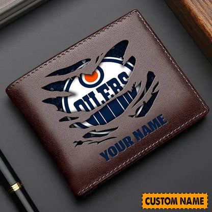 LIMITED EDITION - NEW CUSTOMIZED NHL03 EMO EDMONTON OILERS LEATHER WALLET