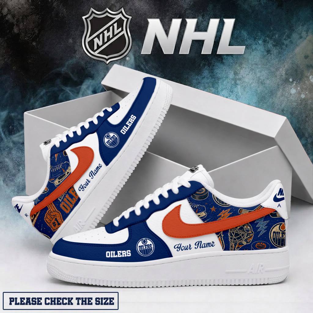LIMITED EDITION - NEW CUSTOMIZED NHL03 EMO EDMONTON OILERS AF1 SHOES