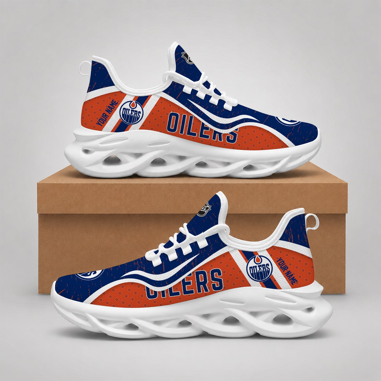 VIRAL EDITION - NEW CUSTOMIZED NHL03 EMO EDMONTON OILERS CLUNKY SNEAKERS