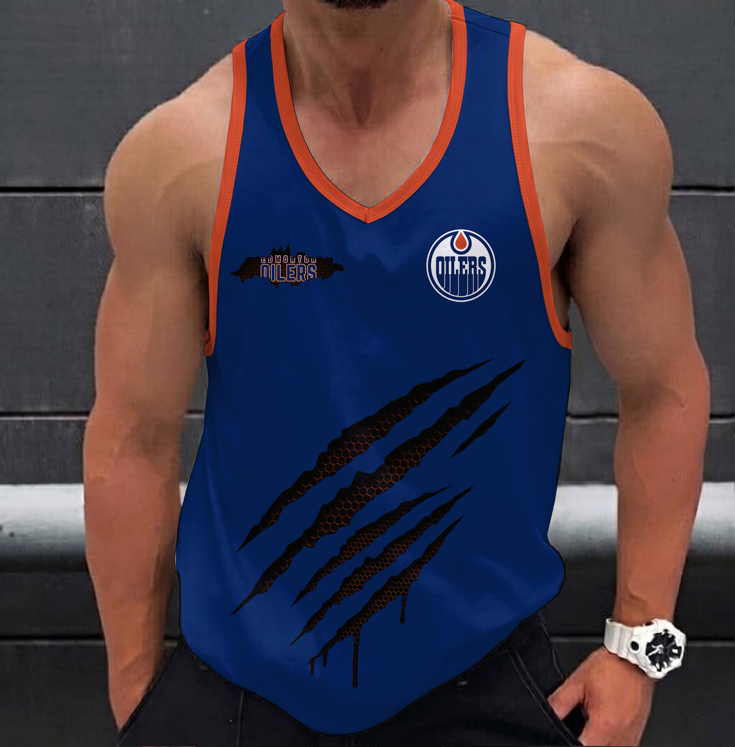 LIMITED EDITION - NEW CUSTOMIZED NHL03 EMO EDMONTON OILERS UNISEX TANK TOP