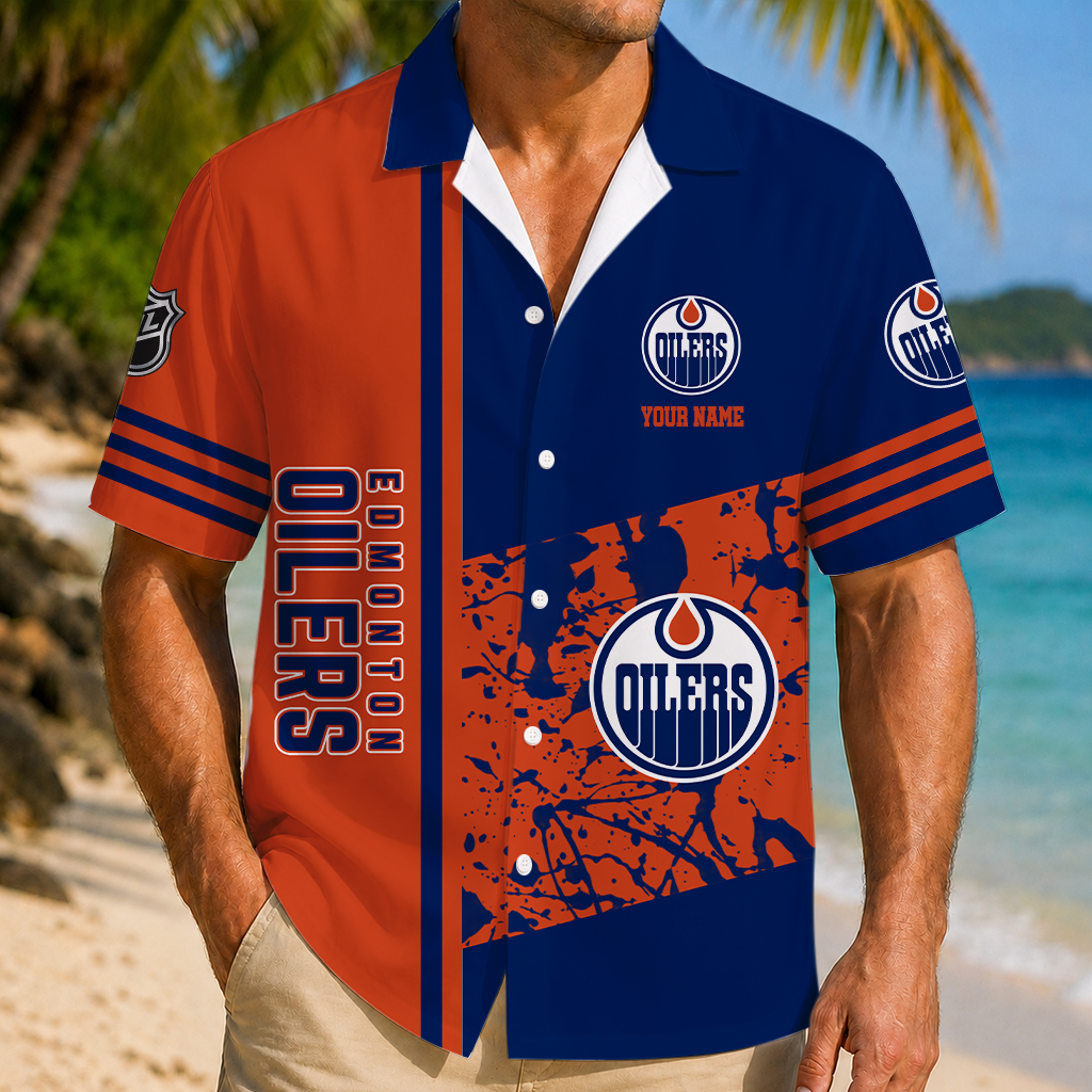 LIMITED EDITION - NEW CUSTOMIZED NHL03 EMO EDMONTON OILERS UNISEX HAWAIIAN SHIRT