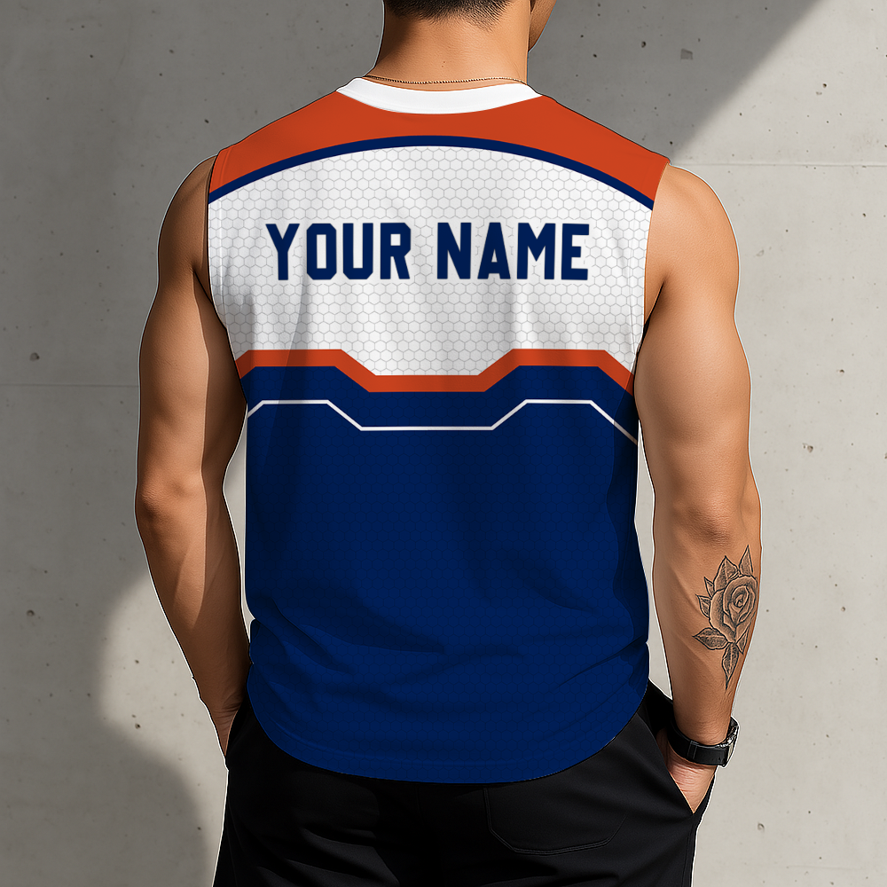 SPECIAL EDITION - NEW CUSTOMIZED NHL03 EMO EDMONTON OILERS MEN'S GYM SHIRT