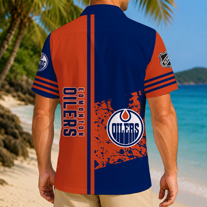 LIMITED EDITION - NEW CUSTOMIZED NHL03 EMO EDMONTON OILERS UNISEX HAWAIIAN SHIRT