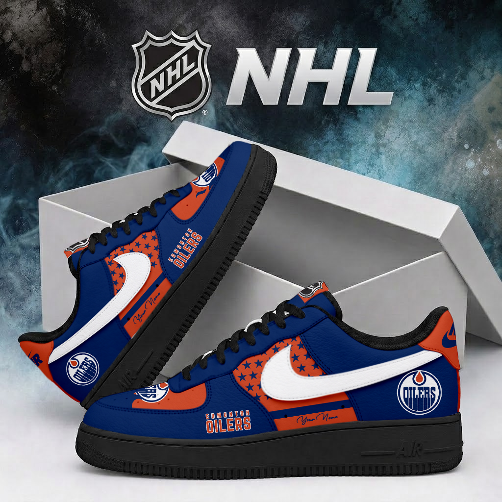 SPECIAL EDITION - NEW CUSTOMIZED NHL03 EMO EDMONTON OILERS AF1 SHOES