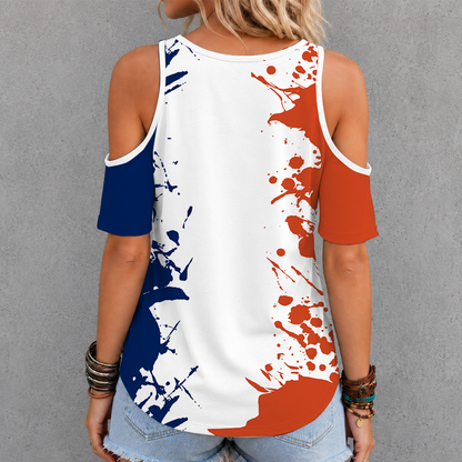 [SUPER SALE] NEW CUSTOMIZED NHL03 EMO EDMONTON OILERS CRISS CROSS V-NECK TOP