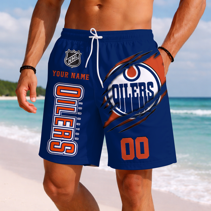LIMITED EDITION - NEW CUSTOMIZED NHL03 EMO EDMONTON OILERS SHORT PANTS