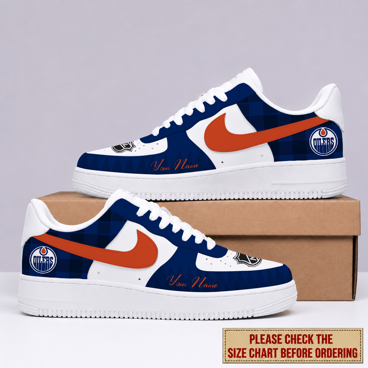 LIMITED EDITION - NEW CUSTOMIZED NHL03 EMO EDMONTON OILERS AF1 SHOES