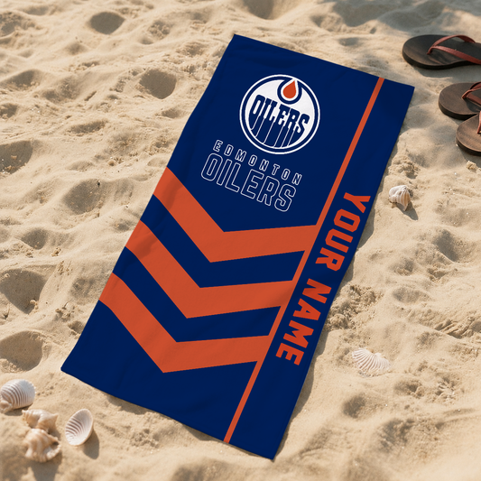 SPECIAL EDITION - NEW CUSTOMIZED NHL03 EMO EDMONTON OILERS BEACH TOWEL