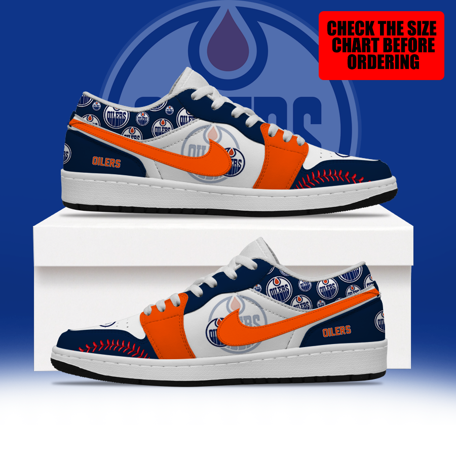 [SUPER SALE] NEW CUSTOMIZED NHL03 EMO EDMONTON OILERS AIR JORDAN LOW SHOES