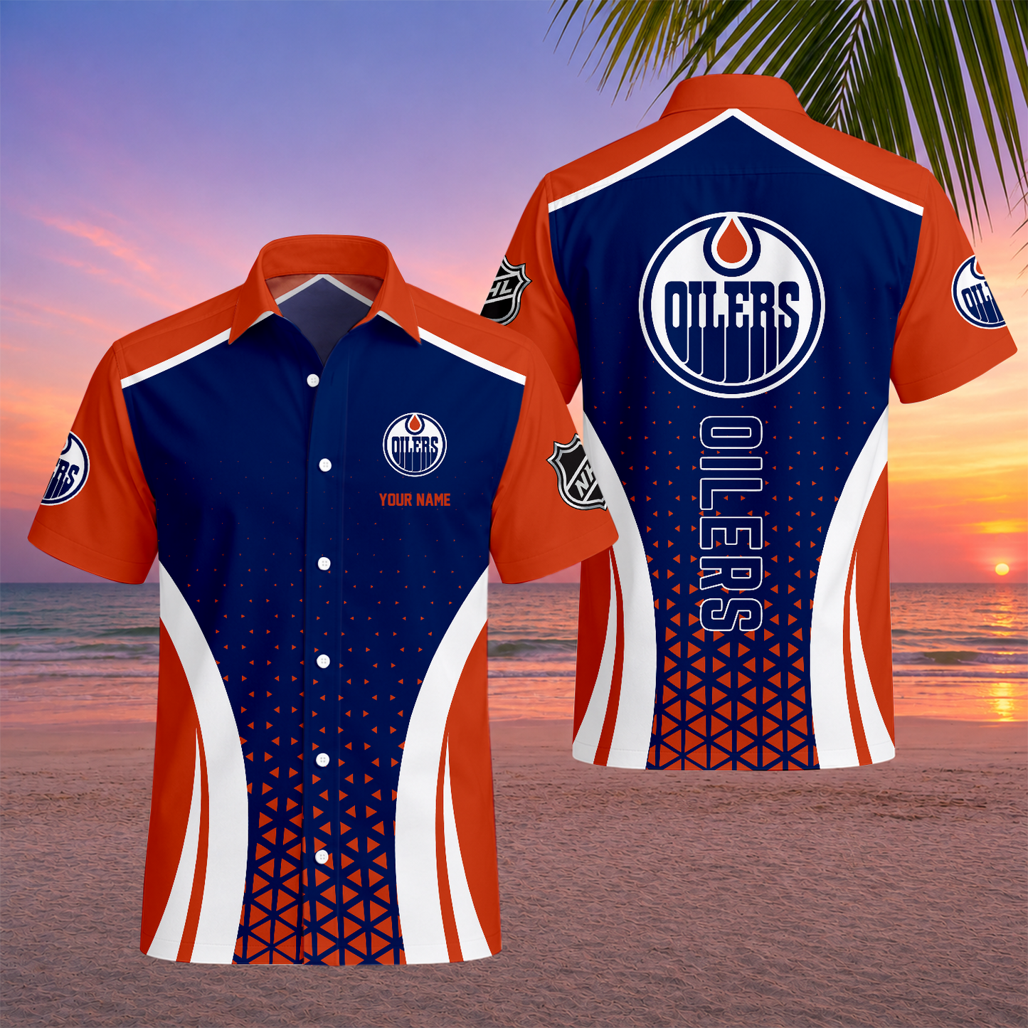 LIMITED EDITION - NEW CUSTOMIZED NHL03 EMO EDMONTON OILERS UNISEX HAWAIIAN SHIRT