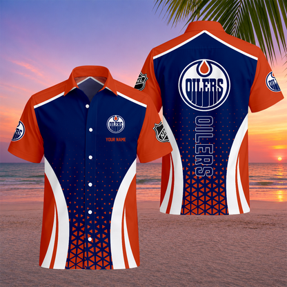 LIMITED EDITION - NEW CUSTOMIZED NHL03 EMO EDMONTON OILERS UNISEX HAWAIIAN SHIRT