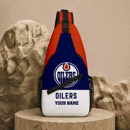 LIMITED EDITION - NEW CUSTOMIZED NHL03 EMO EDMONTON OILERS SLING BAG
