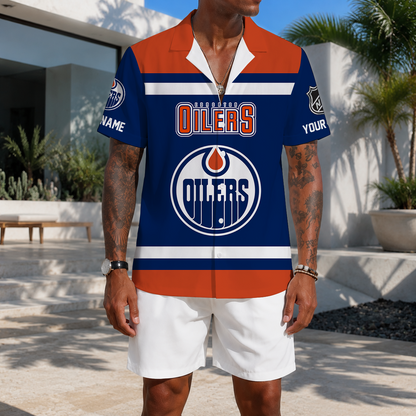 LIMITED EDITION - NEW CUSTOMIZED NHL03 EMO EDMONTON OILERS UNISEX HAWAIIAN SHIRT