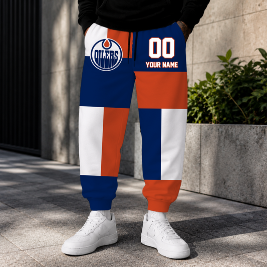 LIMITED EDITION - NEW CUSTOMIZED NHL03 EMO EDMONTON OILERS SWEATPANTS