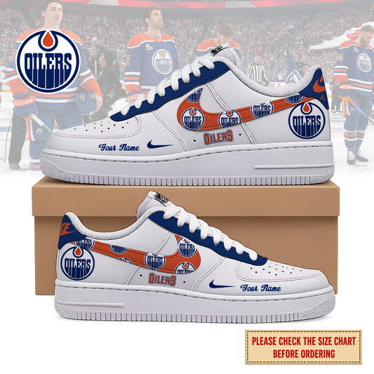 EXCLUSIVE EDITION - NEW CUSTOMIZED NHL03 EMO EDMONTON OILERS AF1 SHOES