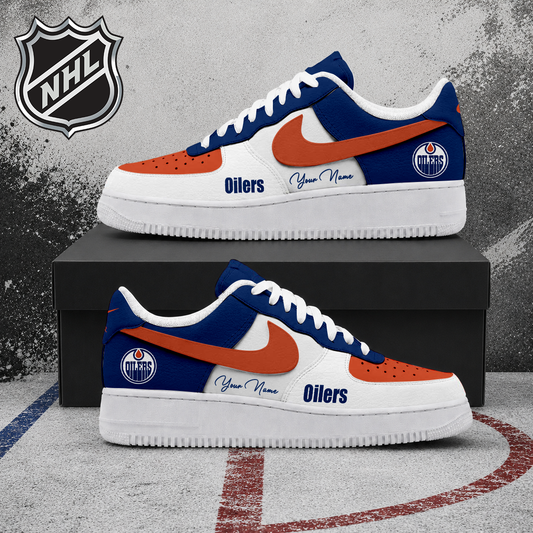 FINAL CLEARANCE - NEW CUSTOMIZED NHL03 EMO EDMONTON OILERS AF1 SHOES