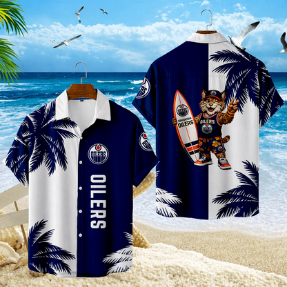 LIMITED EDITION - NEW CUSTOMIZED NHL03 EMO EDMONTON OILERS UNISEX HAWAIIAN SHIRT
