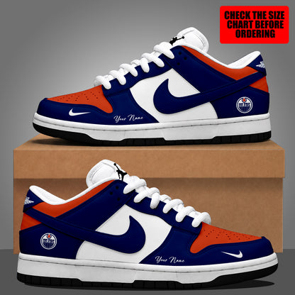 [SUPER SALE] NEW CUSTOMIZED NHL03 EMO EDMONTON OILERS DUNK LOW SHOES