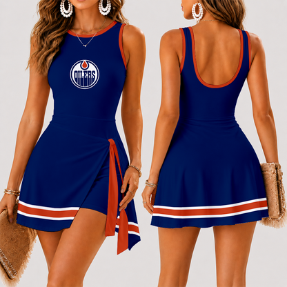 [SUPER SALE] NEW CUSTOMIZED NHL03 EMO EDMONTON OILERS WOMEN'S SUMMER SKORT DRESS