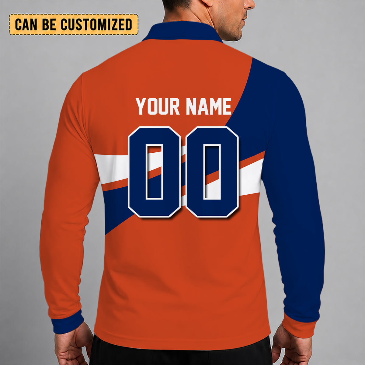 [SUPER SALE] NEW CUSTOMIZED NHL03 EMO EDMONTON OILERS MEN LONG SLEEVE POLO
