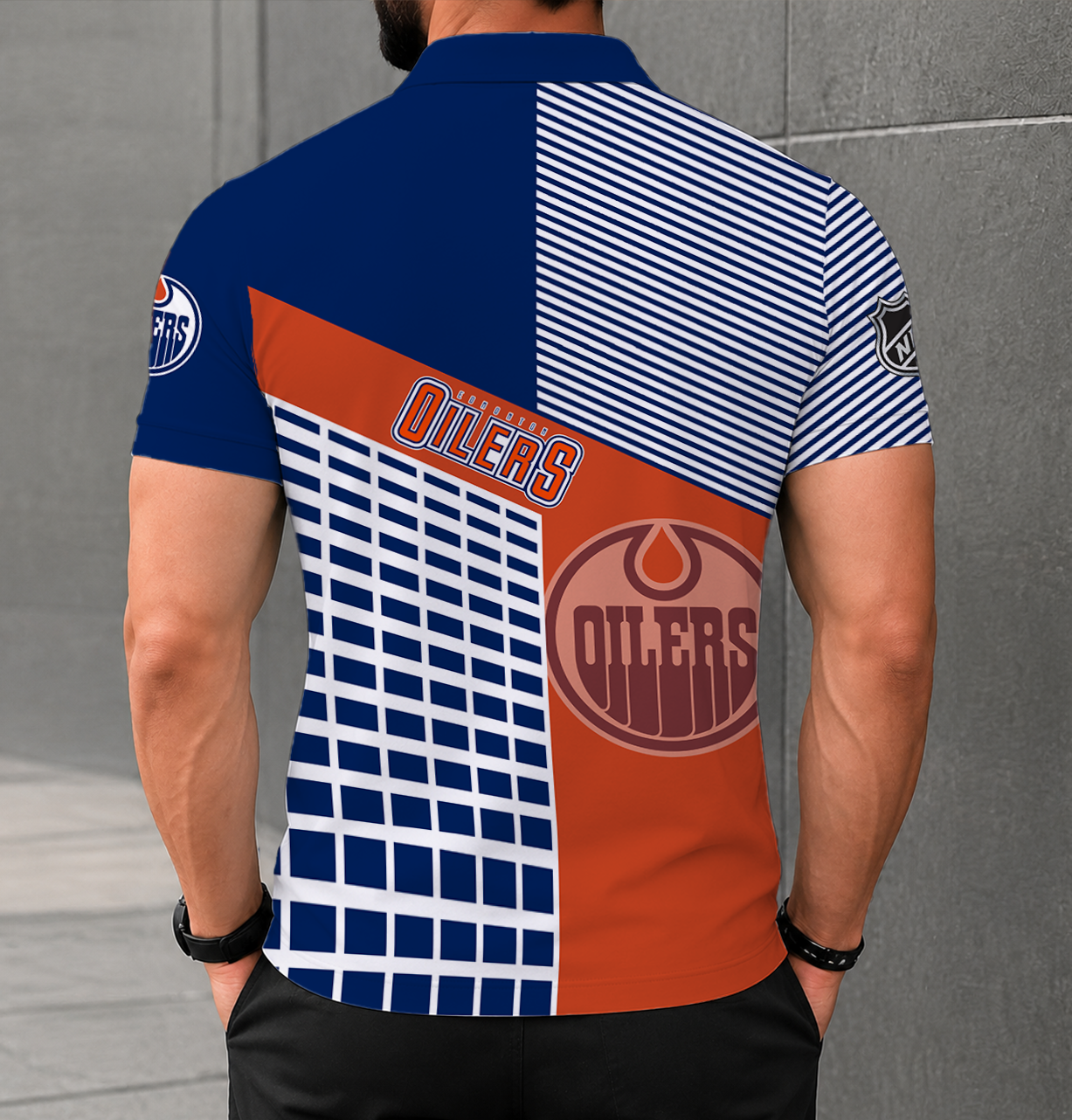 VIRAL EDITION - NEW CUSTOMIZED NHL03 EMO EDMONTON OILERS POLO SHIRT