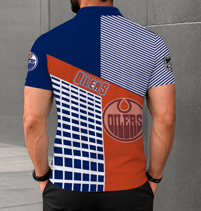 VIRAL EDITION - NEW CUSTOMIZED NHL03 EMO EDMONTON OILERS POLO SHIRT