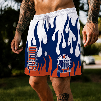 [SUPER SALE] NEW CUSTOMIZED NHL03 EMO EDMONTON OILERS SHORT PANTS