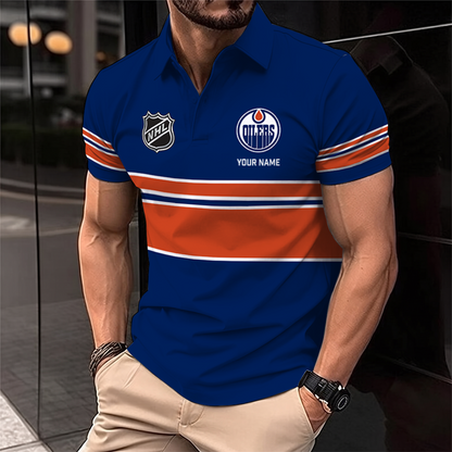 [SUPER SALE] NEW CUSTOMIZED NHL03 EMO EDMONTON OILERS POLO SHIRT