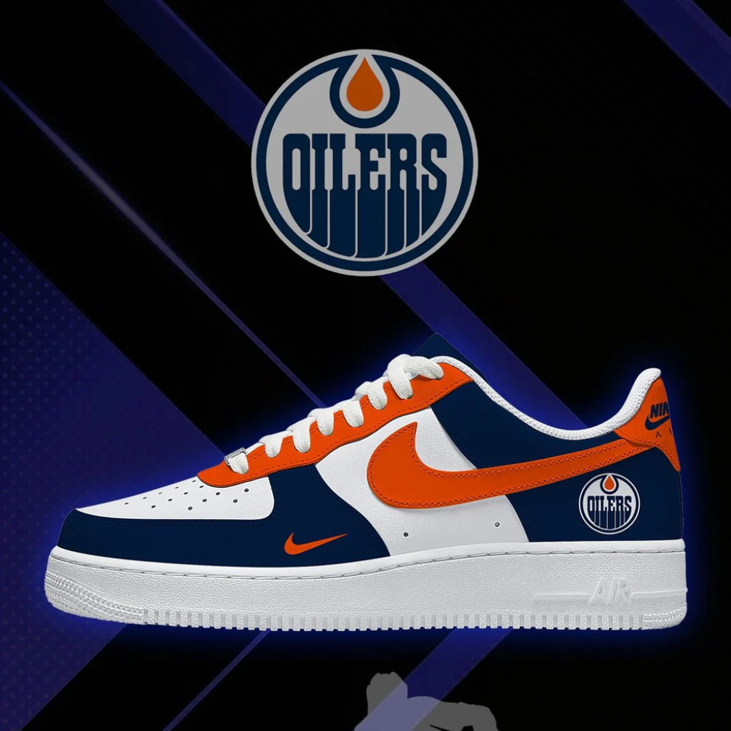LIMITED EDITION - NEW CUSTOMIZED NHL03 EMO EDMONTON OILERS AF1 SHOES