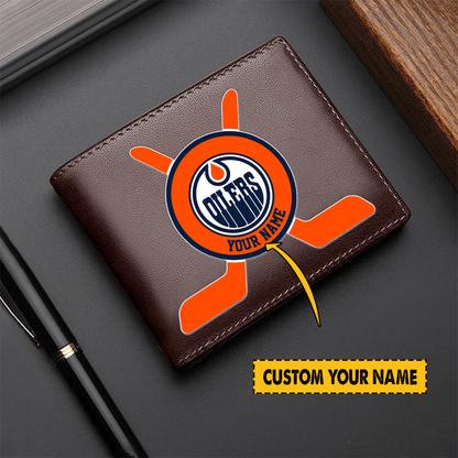 LIMITED EDITION - NEW CUSTOMIZED NHL03 EMO EDMONTON OILERS LEATHER WALLET