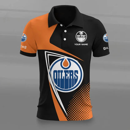 [SUPER SALE] NEW CUSTOMIZED NHL03 EMO EDMONTON OILERS POLO SHIRT