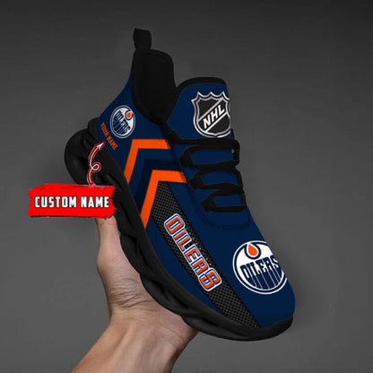 [SUPER SALE ] NEW CUSTOMIZED NHL03 EMO EDMONTON OILERS MAX SOUL SHOES