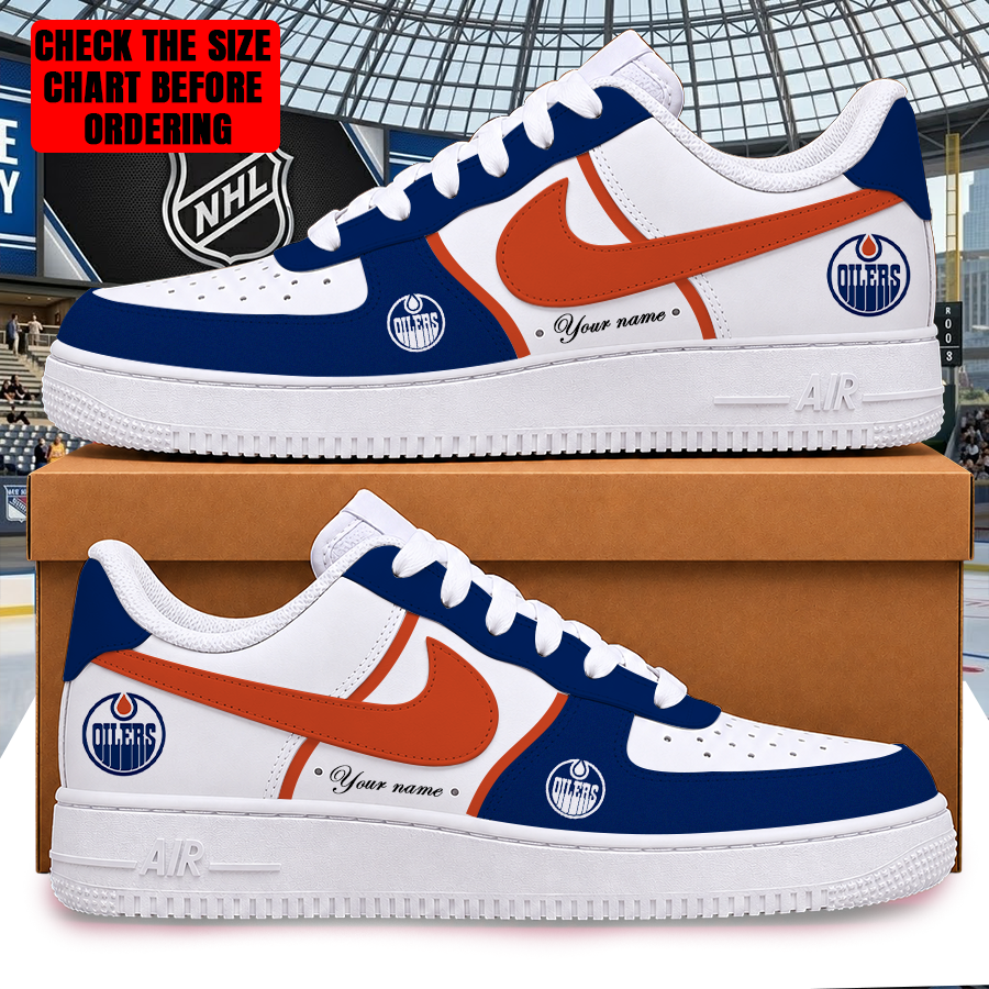 LIMITED EDITION - NEW CUSTOMIZED NHL03 EMO EDMONTON OILERS AF1 SHOES