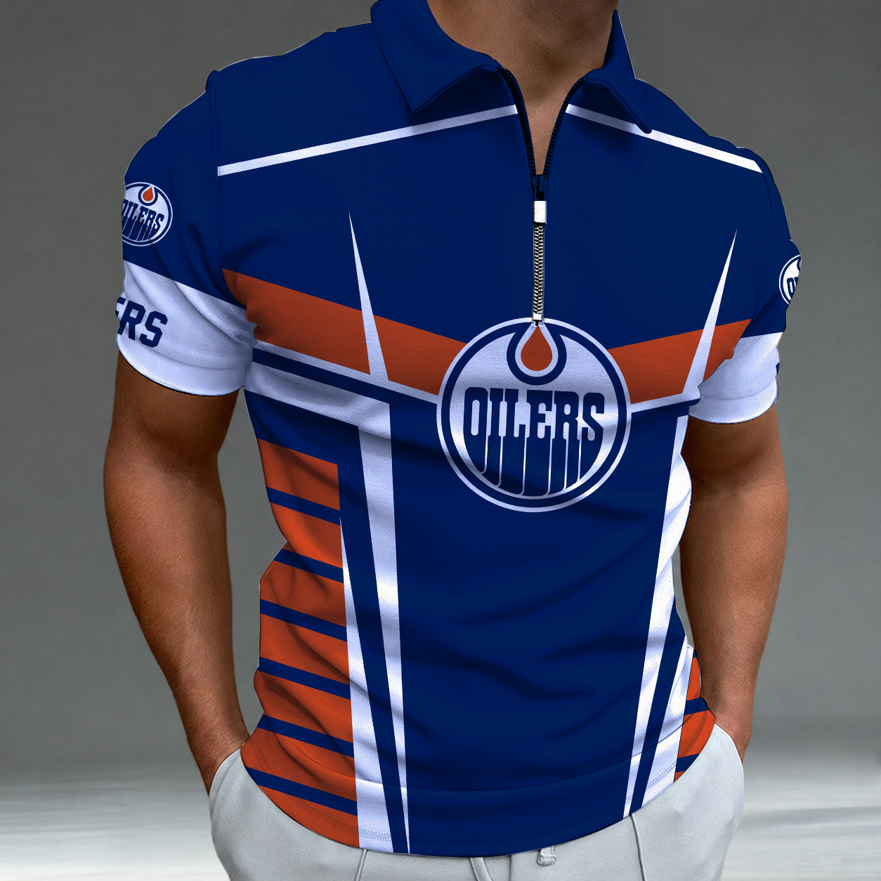 LIMITED EDITION - NEW CUSTOMIZED NHL03 EMO EDMONTON OILERS POLO SHIRT