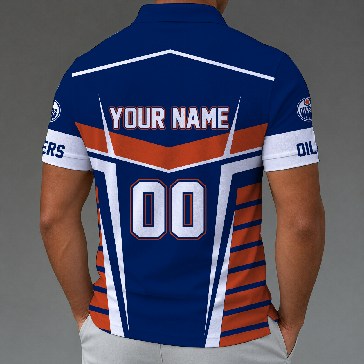 LIMITED EDITION - NEW CUSTOMIZED NHL03 EMO EDMONTON OILERS POLO SHIRT