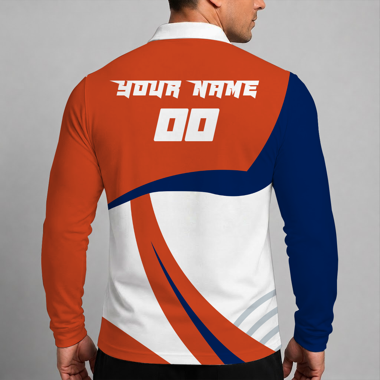 [SUPER SALE] NEW CUSTOMIZED NHL03 EMO EDMONTON OILERS MEN LONG SLEEVE POLO