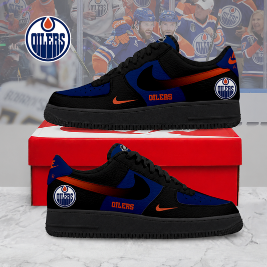 ELITE EDITION - NEW CUSTOMIZED NHL03 EMO EDMONTON OILERS AF1 SHOES