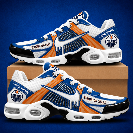 LIMITED EDITION - NEW CUSTOMIZED NHL03 EMO EDMONTON OILERS AIR MAX PLUS SNEAKERS